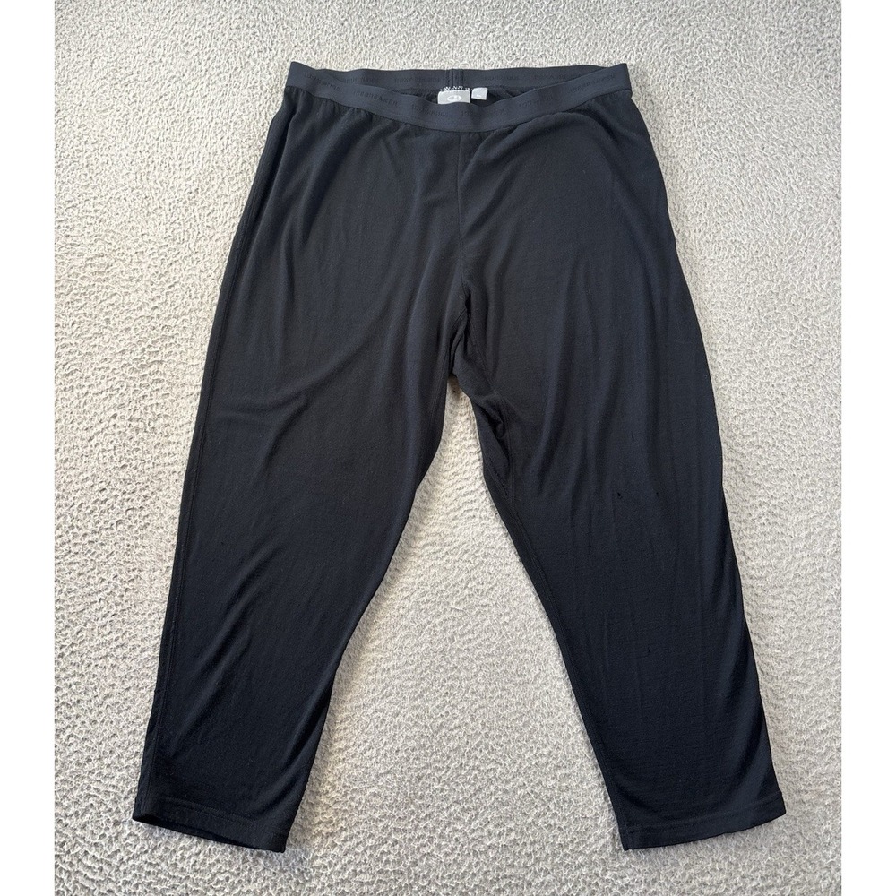 Icebreaker Base Layer Pants Mens 2XL Black Bodyfit 200 Merino Wool *Holes
